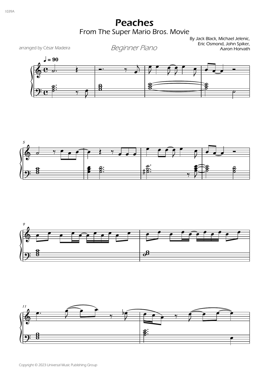 Peaches Easy Piano scores gallery preview page 3