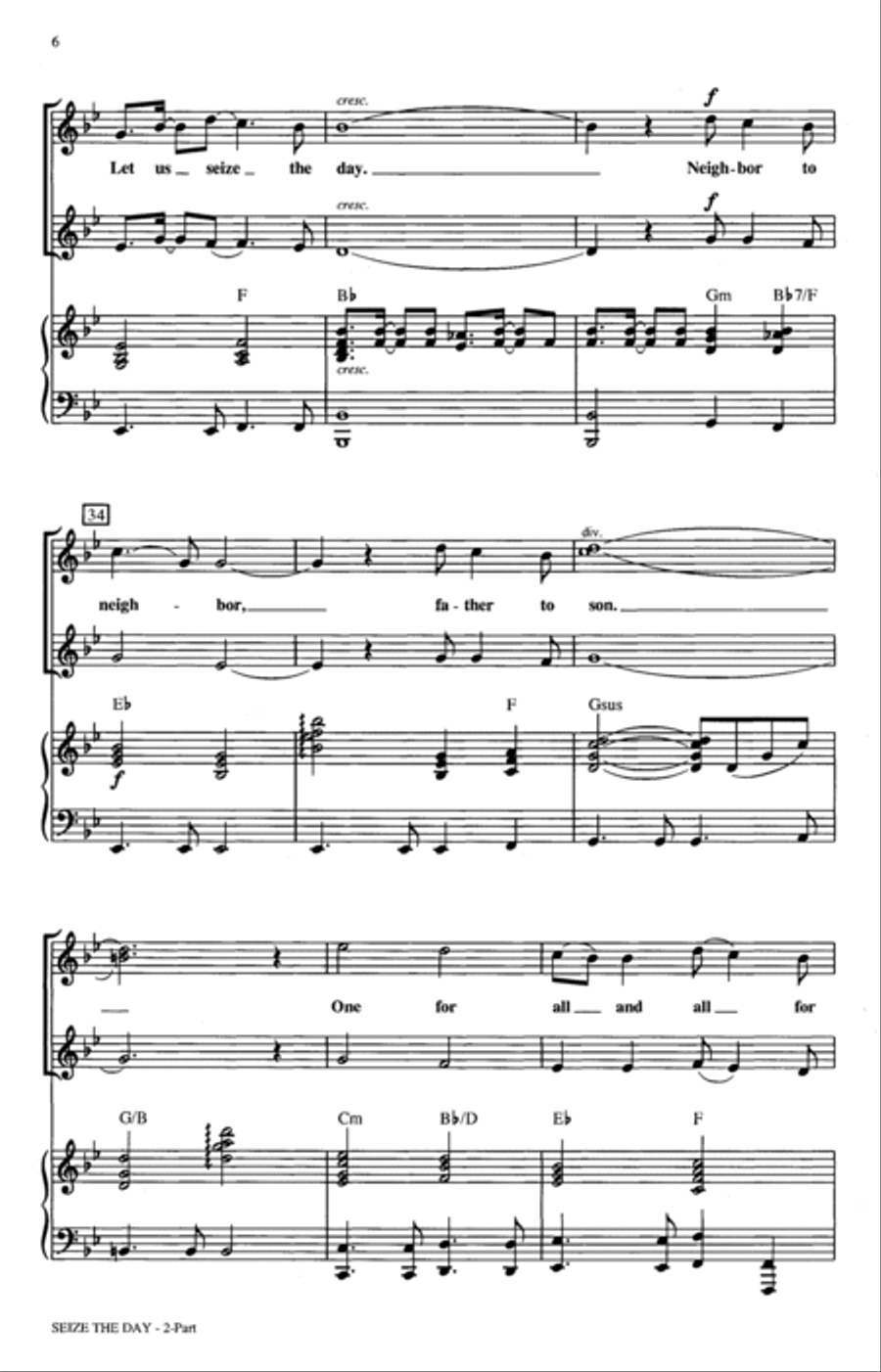 Seize The Day (from Newsies) (arr. Roger Emerson) 2-Part scores gallery preview page 5