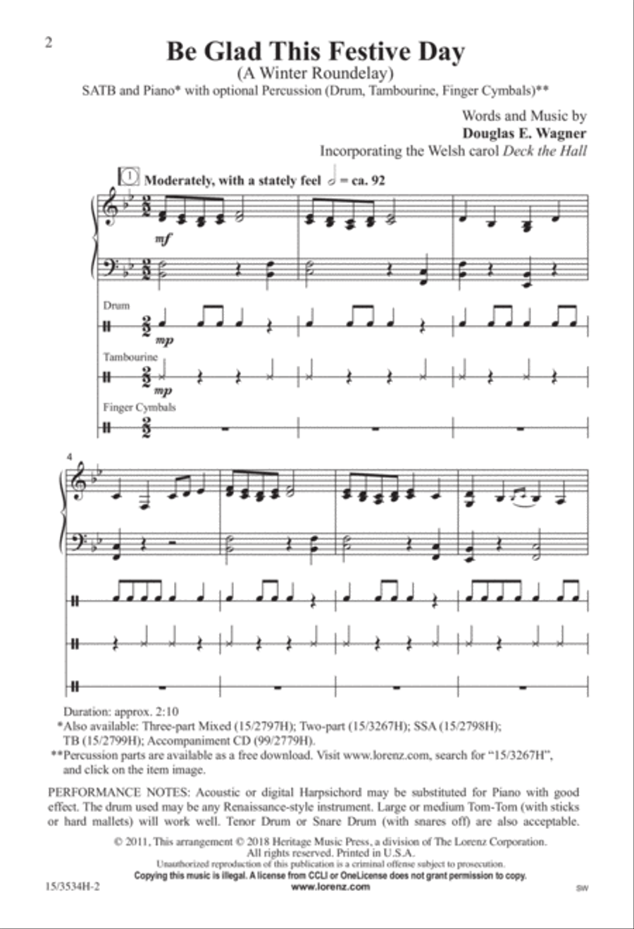 Be Glad This Festive Day 4-Part scores gallery preview page 2