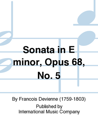 Book cover for Sonata In E Minor, Opus 68, No. 5