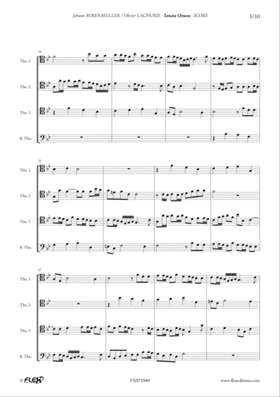 Sonata Ottava Trombone Quartet scores gallery preview page 3