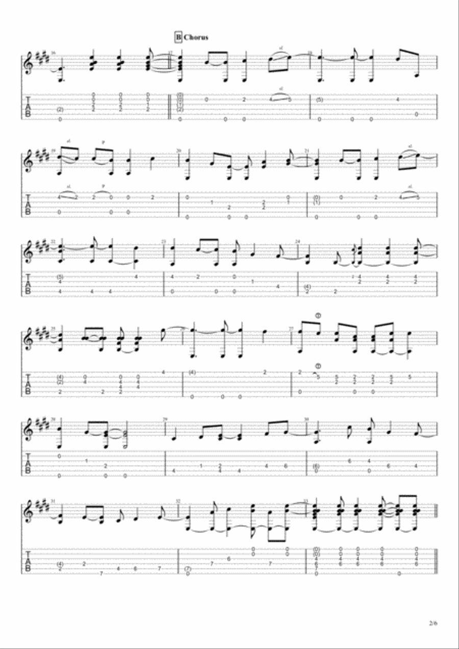 Danny Boy, for solo fingerstyle acoustic guitar Acoustic Guitar scores gallery preview page 2