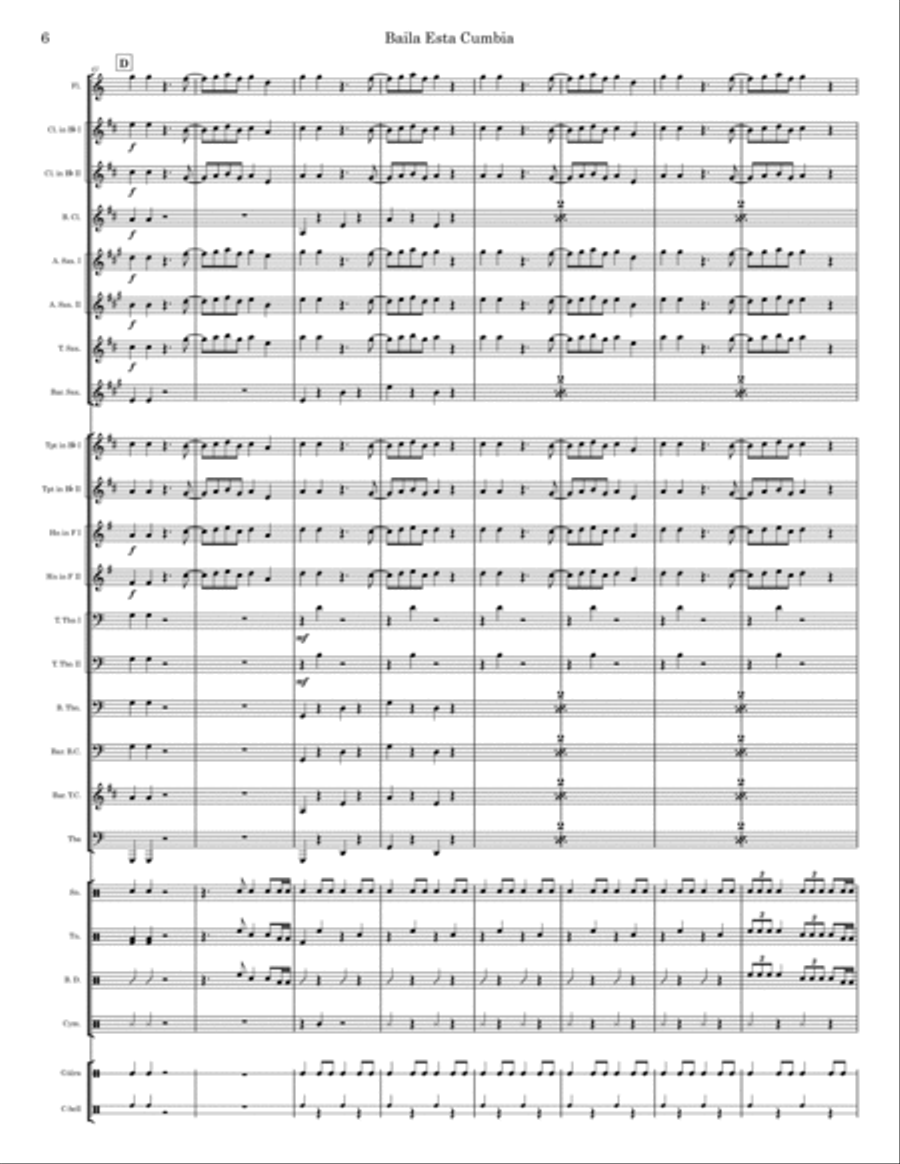 Baila Esta Cumbia Marching Band scores gallery preview page 6