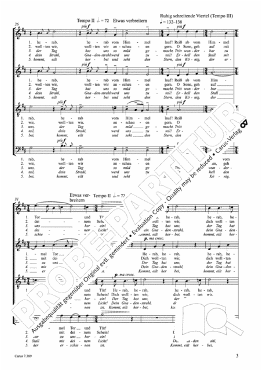 Four Motets for Advent and Christmas (Vier Motetten fur Advent und Weihnachten) 4-Part scores gallery preview page 8