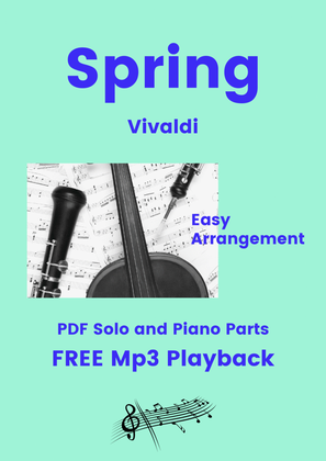 Book cover for Spring/Primavera (The Four Seasons - Vivaldi) + FREE Playback + Pdf Solo and Piano Parts