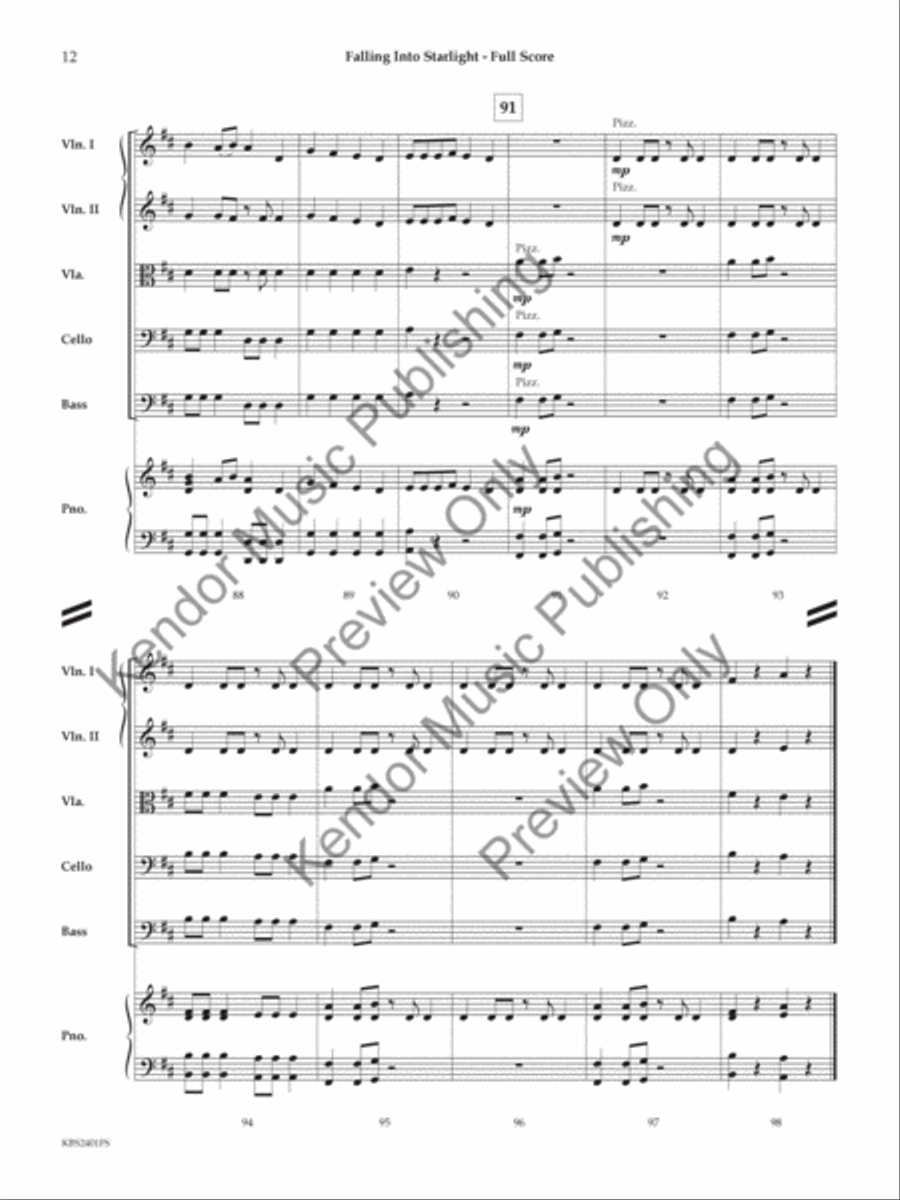 Falling into Starlight (Score) String Orchestra scores gallery preview page 13