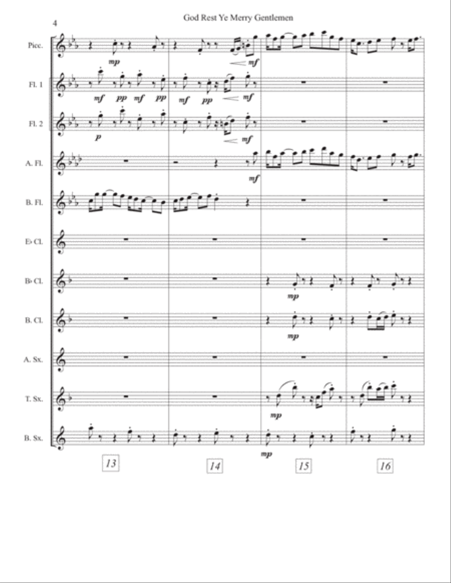 God Rest Ye Merry Gentlemen Woodwind Ensemble scores gallery preview page 4