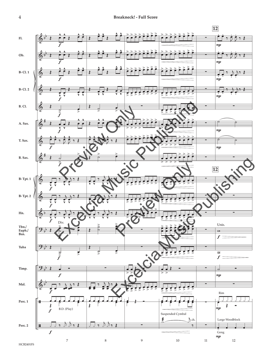 Breakneck! (Score) Concert Band scores gallery preview page 5