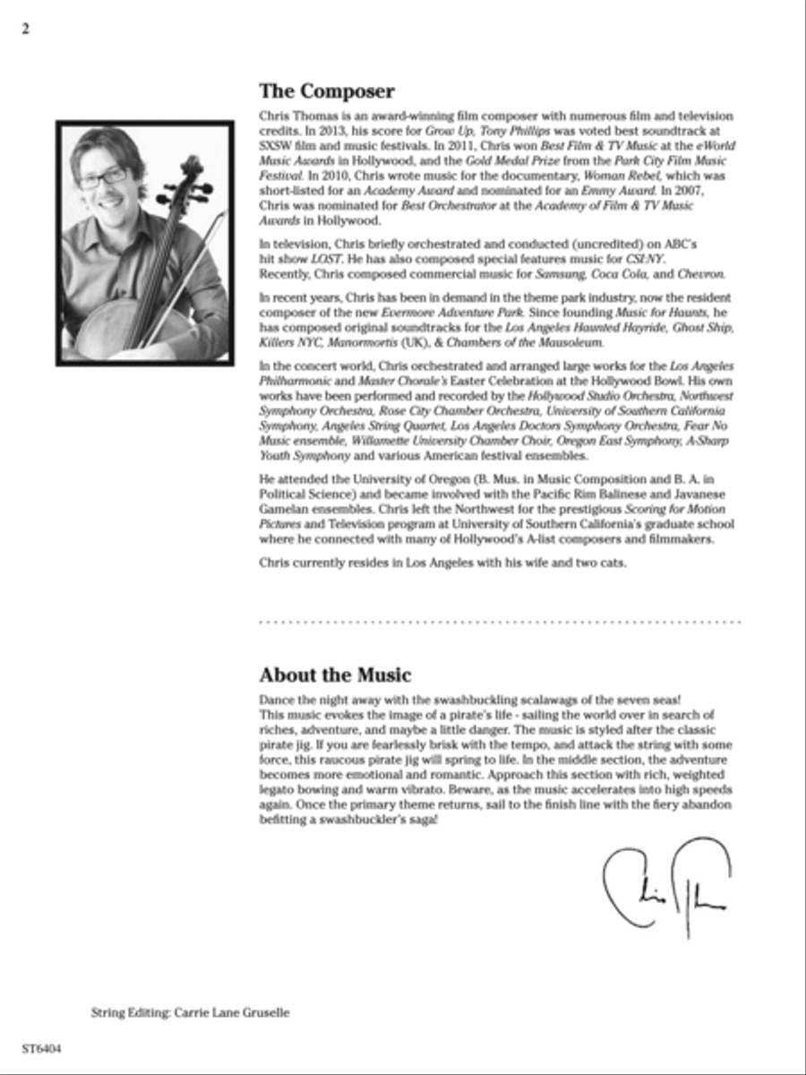 Swashbucklers Saga: Score String Orchestra scores gallery preview page 2