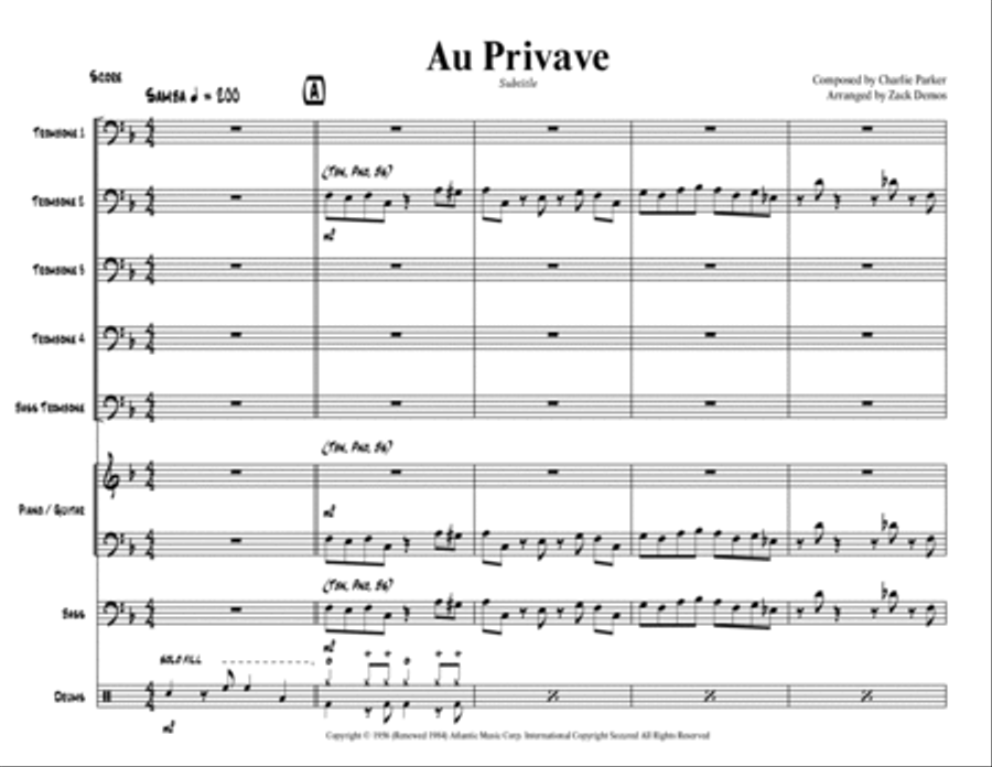 Au Privave Brass Quintet scores gallery preview page 2