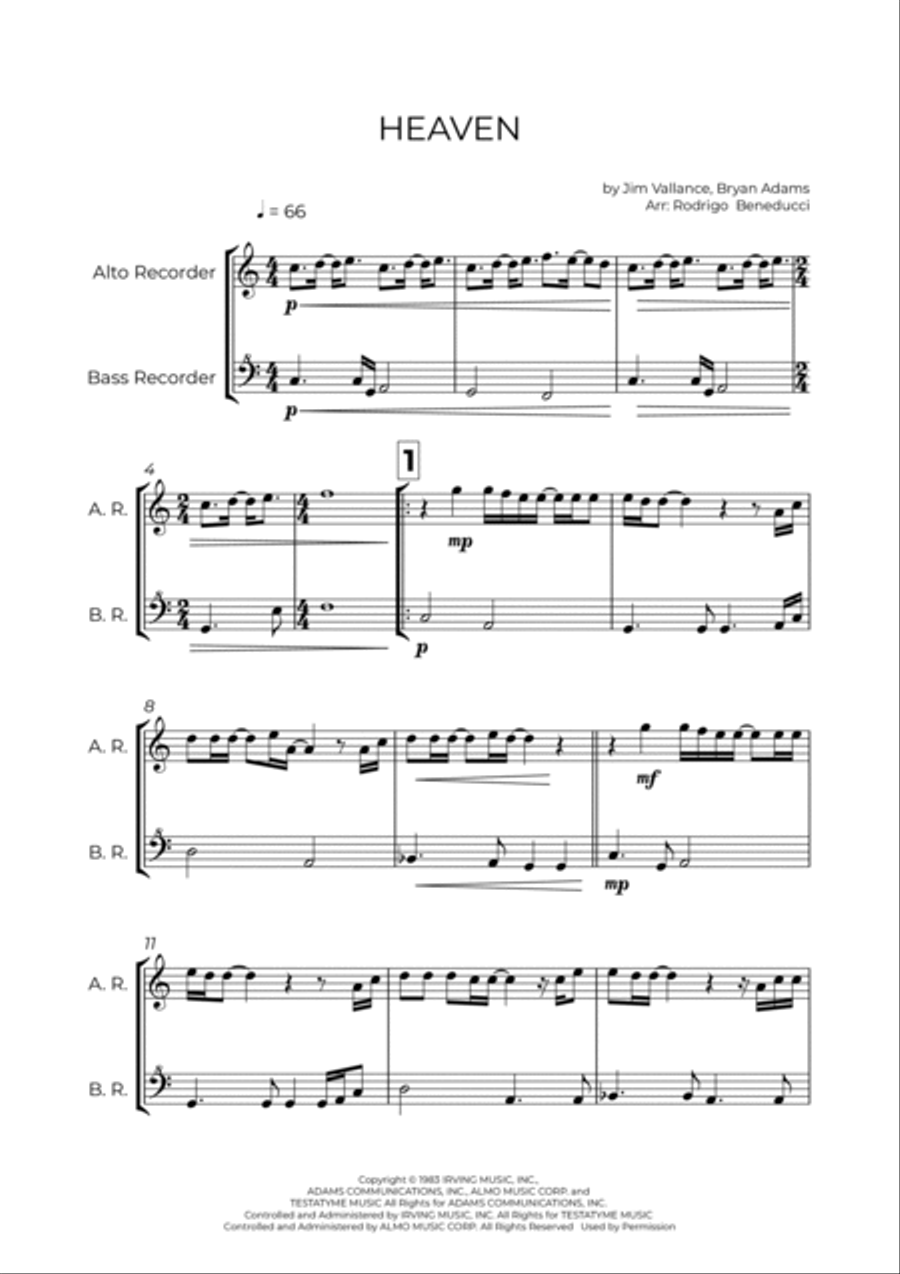 Heaven Woodwind Duet scores gallery preview page 2