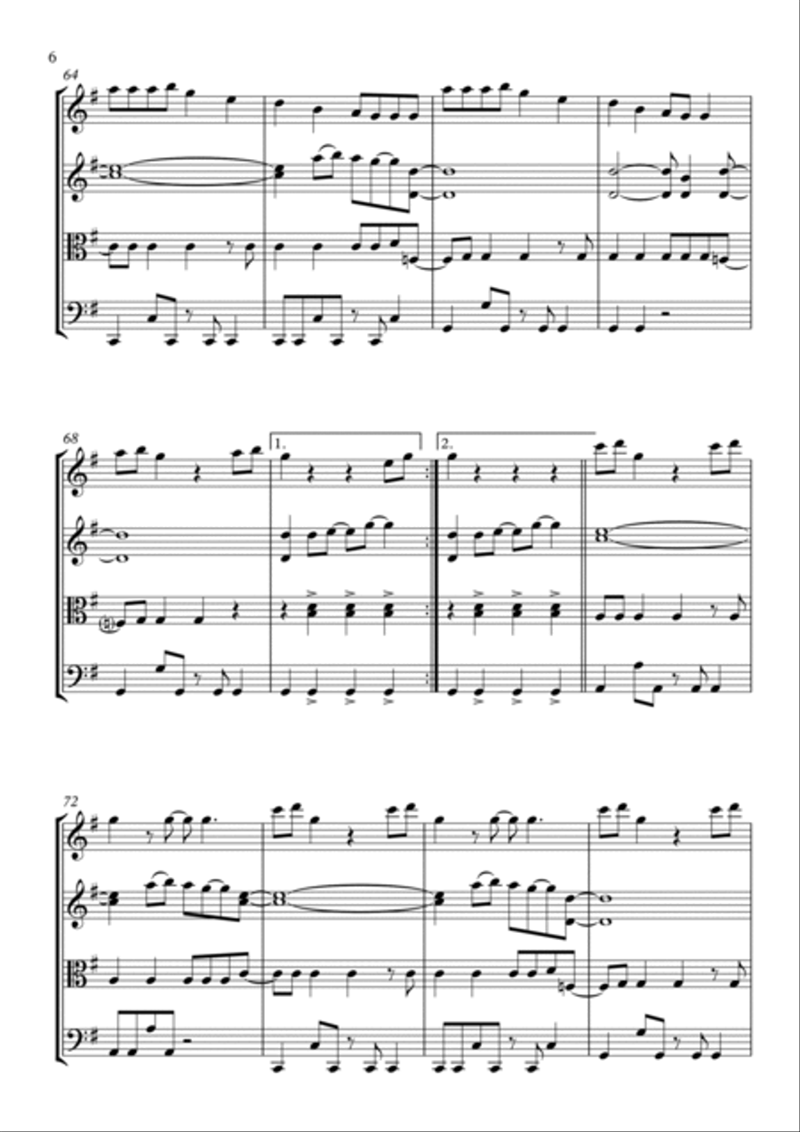 Shake It Off String Quartet scores gallery preview page 6
