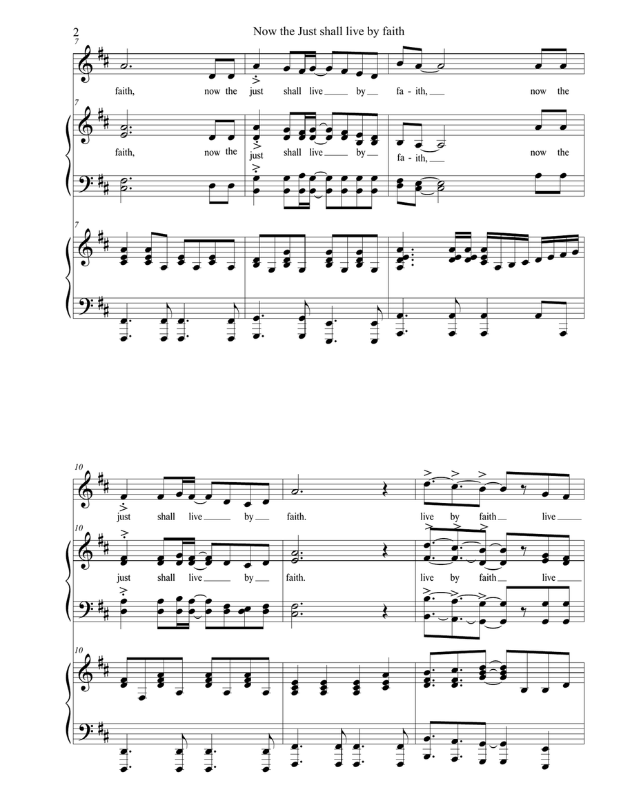 Now the Just shall live by faith Choir scores gallery preview page 2