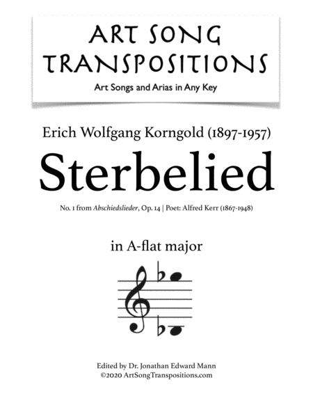 Sterbelied, Op. 14 no. 1 (transposed to A-flat major)