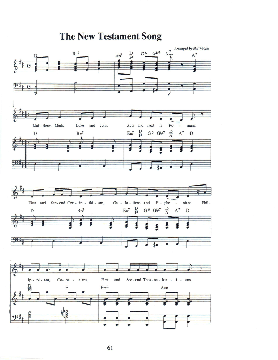 The New Testament Song Piano, Vocal scores gallery preview page 1