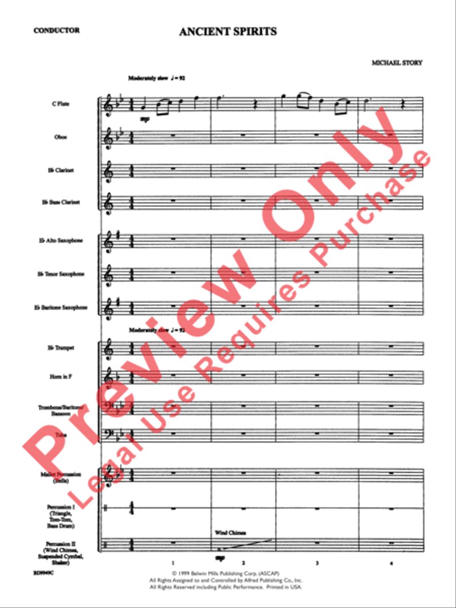 Ancient Spirits Concert Band scores gallery preview page 3