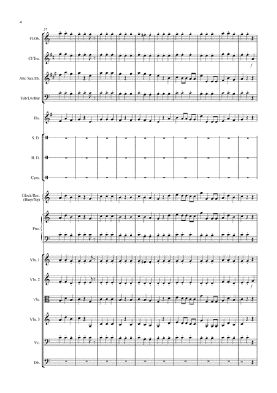 We Wish you a Merry Christmas for Flexible School Ensemble/Orchestra Large Ensemble scores gallery preview page 4