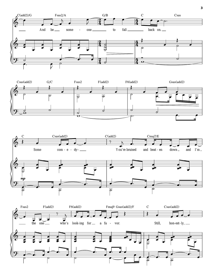 Someone To Fall Back On (from Wearing Someone Else's Clothes) Piano, Vocal scores gallery preview page 3