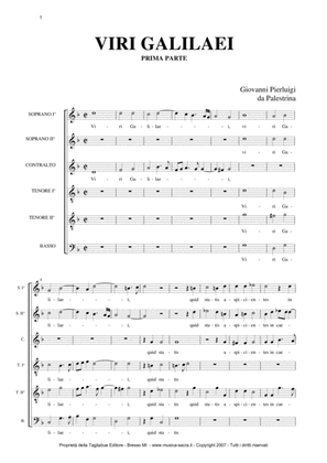VIRI GALILEI - ASCENDIT DEUS - G. PL da Palestrina - For SSATTB Choir