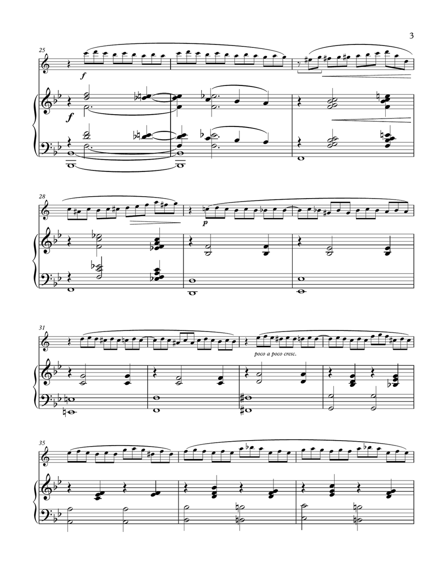 The Butterfly by Alexander Ilyinsky for Bb Clarinet and Piano B-Flat Clarinet scores gallery preview page 3