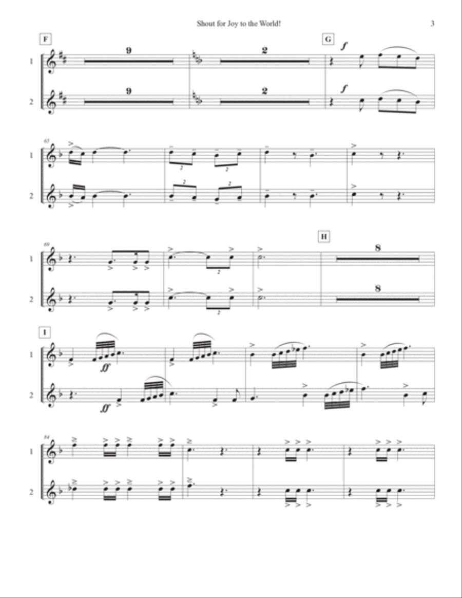 Shout for Joy to the World (Downloadable Brass Parts) Choir scores gallery preview page 3