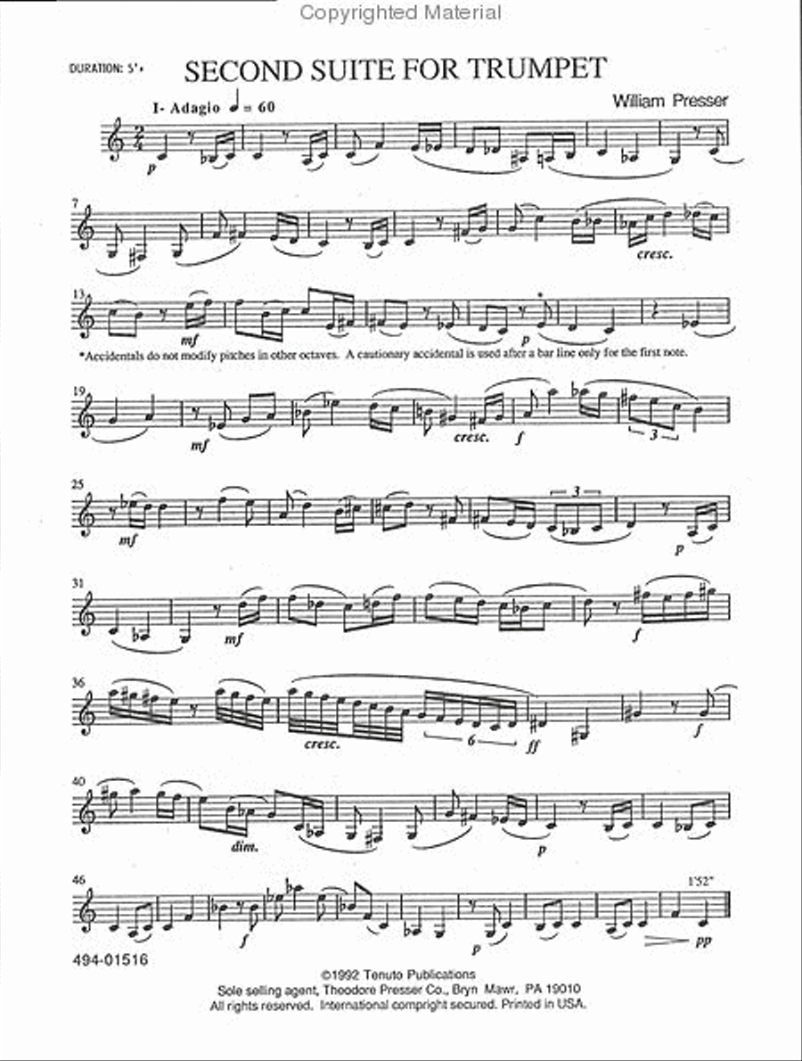 Second Suite for Trumpet Second Suite for Trumpet Chamber Music scores gallery preview page 2