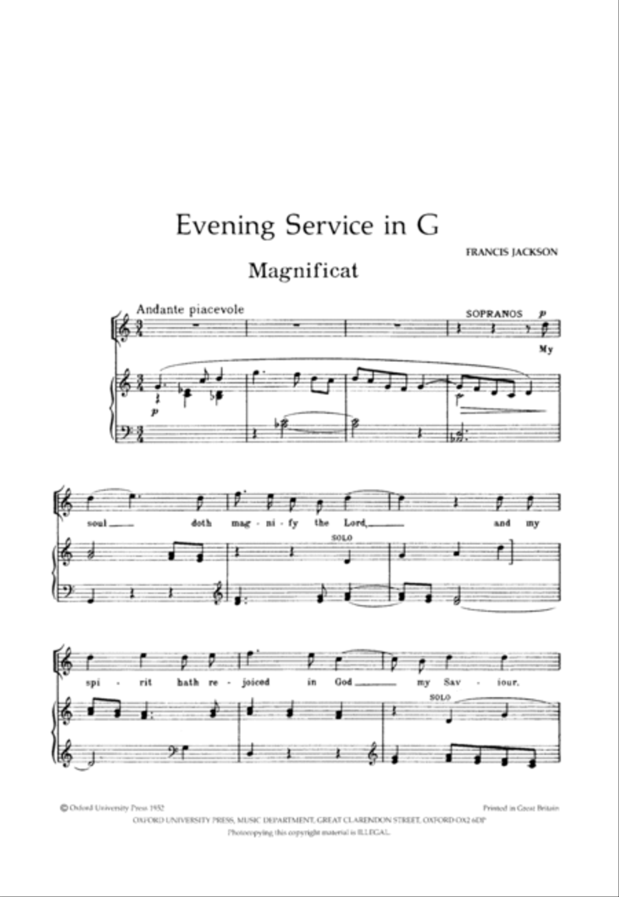 Evening Service in G 4-Part scores gallery preview page 2