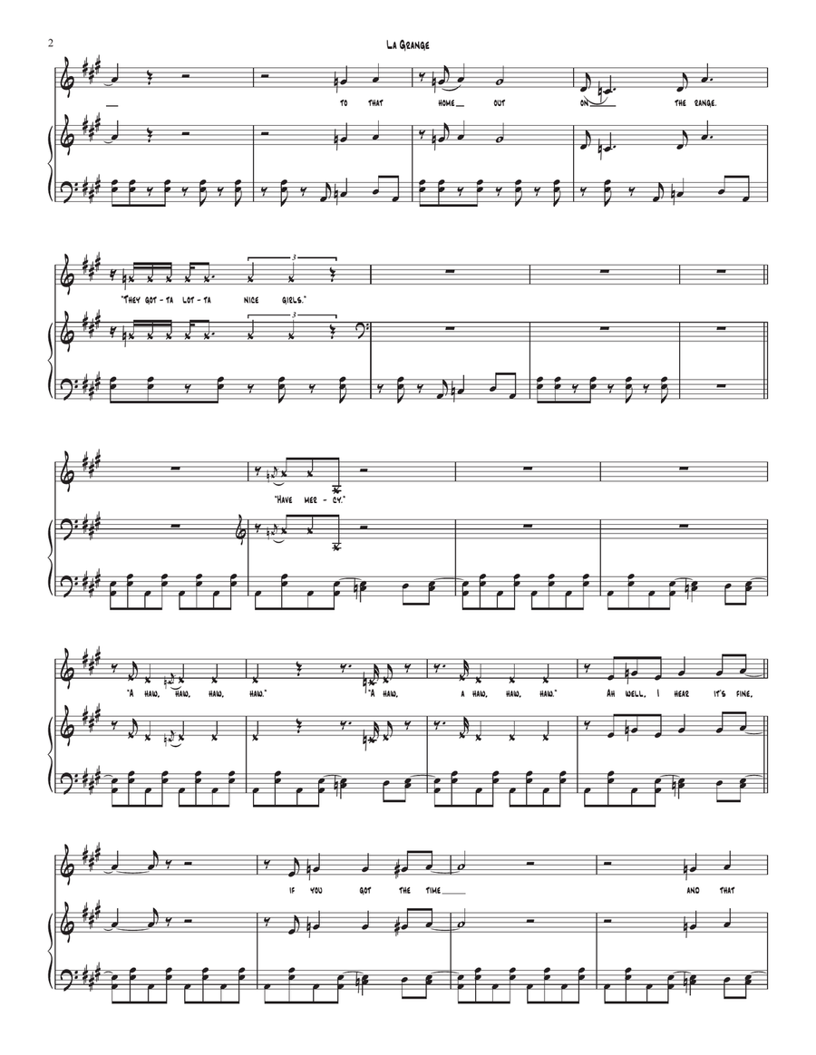 La Grange Piano, Vocal scores gallery preview page 2