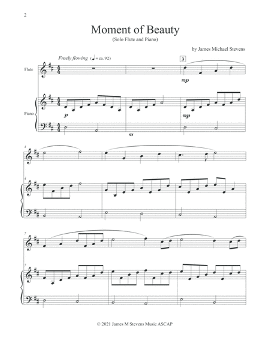 Moment of Beauty - Flute & Piano Flute Solo scores gallery preview page 2