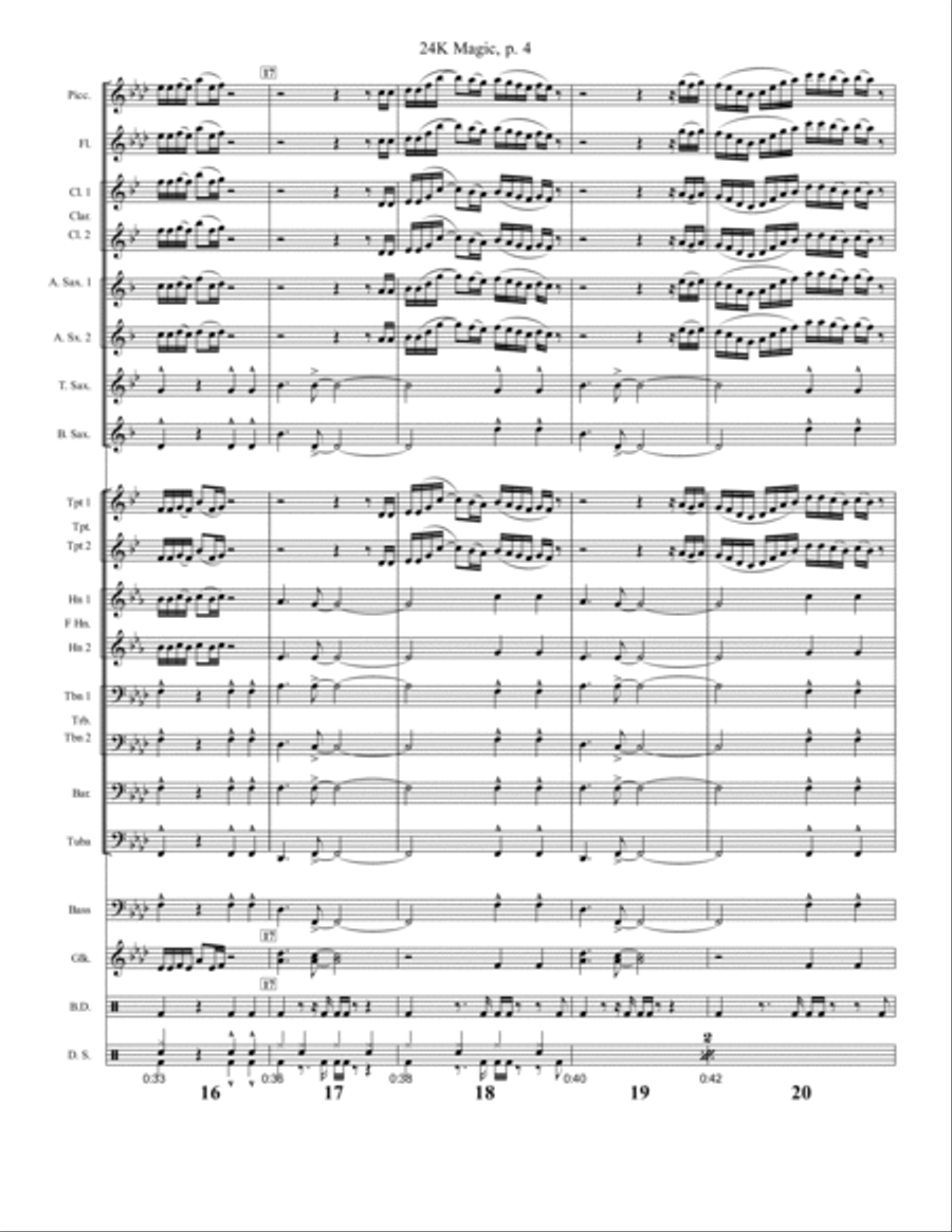 24k Magic Marching Band scores gallery preview page 4