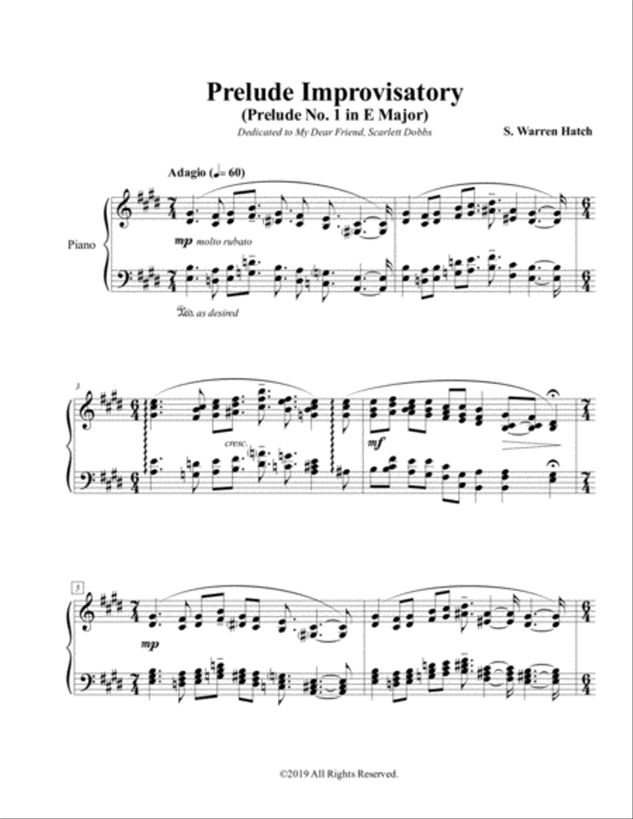 Piano Prelude No. 1 Piano Solo scores gallery preview page 1