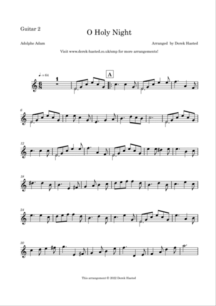 O Holy Night - Easy arrangement for 3 guitars Guitar Ensemble scores gallery preview page 5