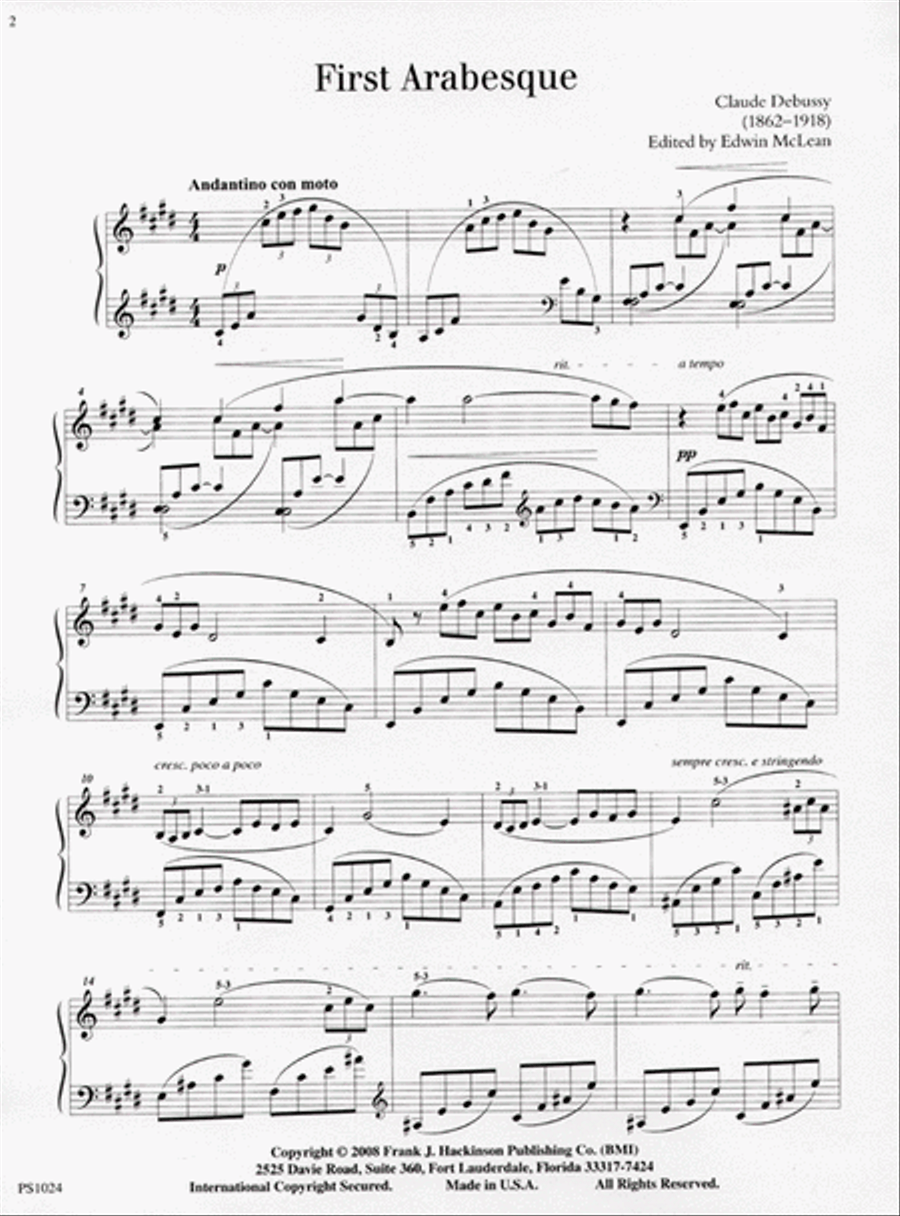 First Arabesque Piano Solo scores gallery preview page 3