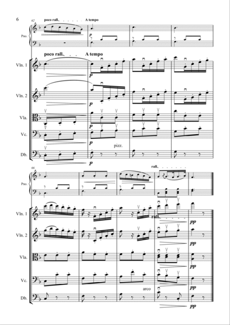 Mozart - Arietta - Pinao & String Quartet/String Orch Piano Quintet scores gallery preview page 6