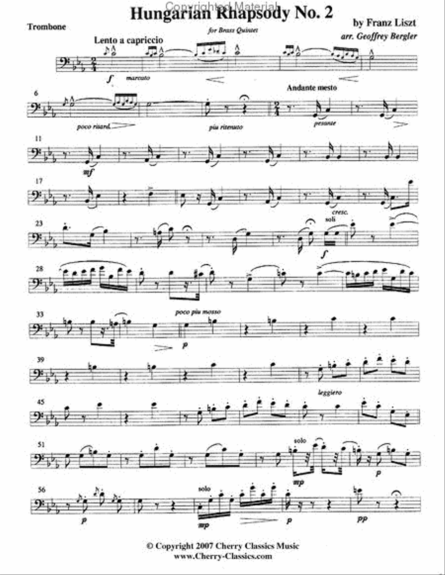 Hungarian Rhapsody No. 2 Brass Quintet scores gallery preview page 5