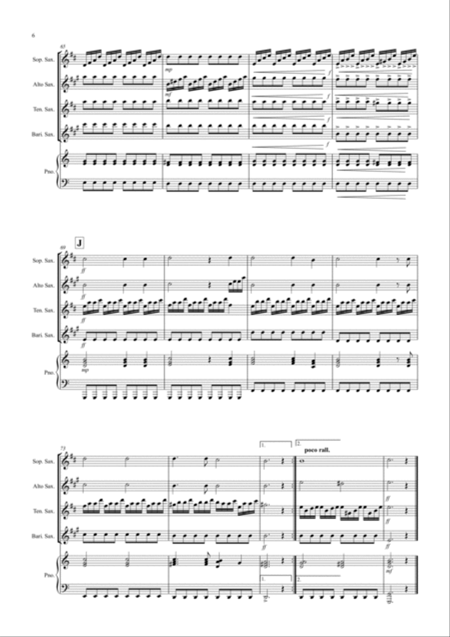 2 Classical Favourites for Saxophone Quartet (volume four) Saxophone Quartet scores gallery preview page 6