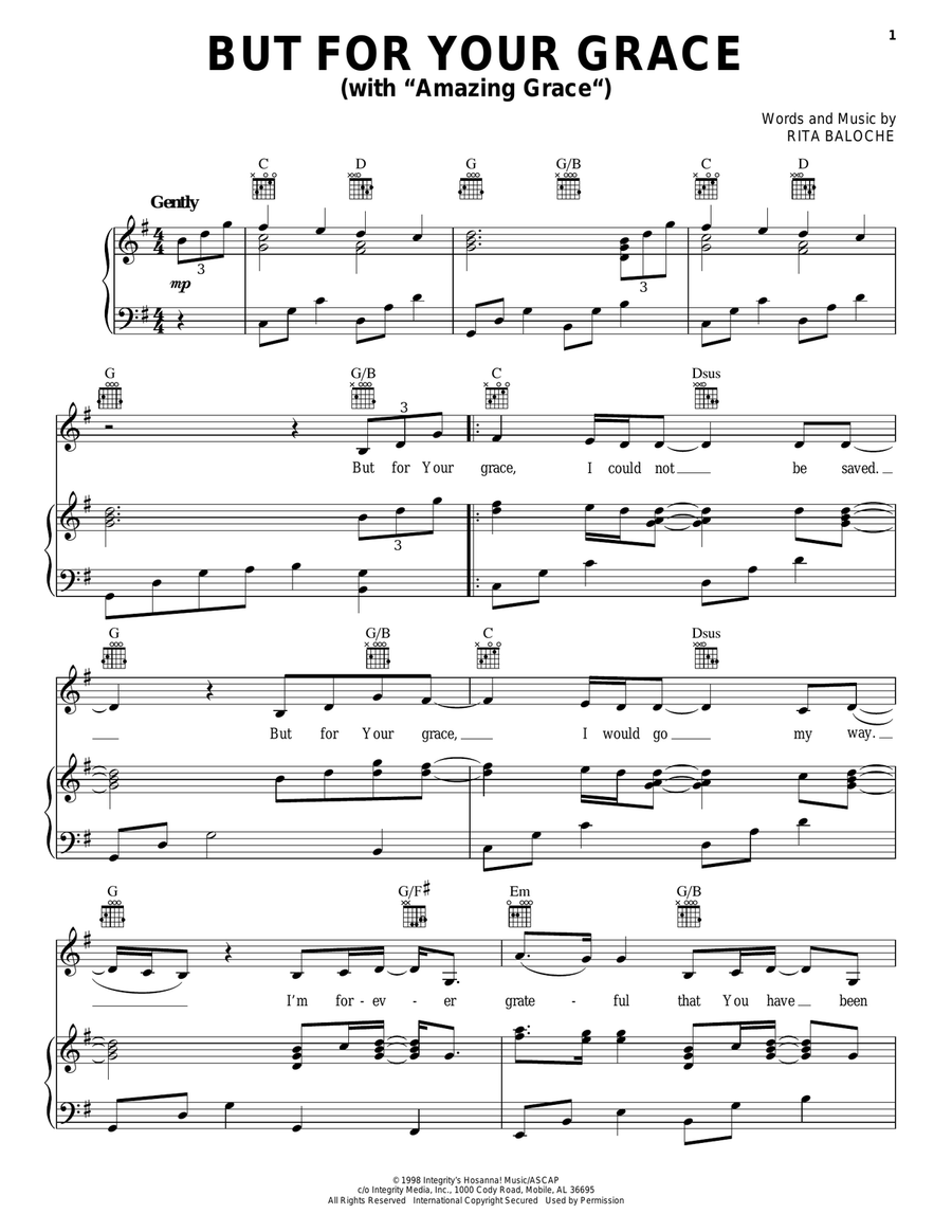 But For Your Grace Acoustic Guitar scores gallery preview page 1