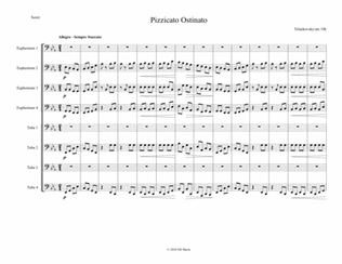 Book cover for Pizzicato Ostinato from Symphony No. 4 arranged for tuba ensemble