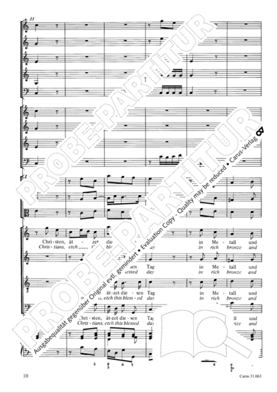 Christians, etch this blessed day (Christen, atzet diesen Tag) 4-Part scores gallery preview page 11