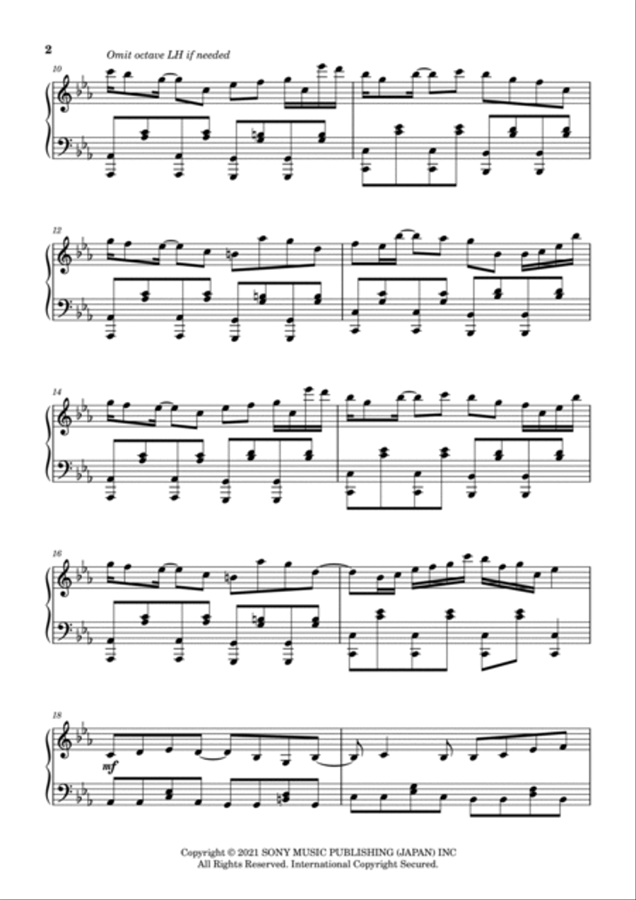 Yoruni Kakeru Yoruni Kakeru Piano Solo scores gallery preview page 2