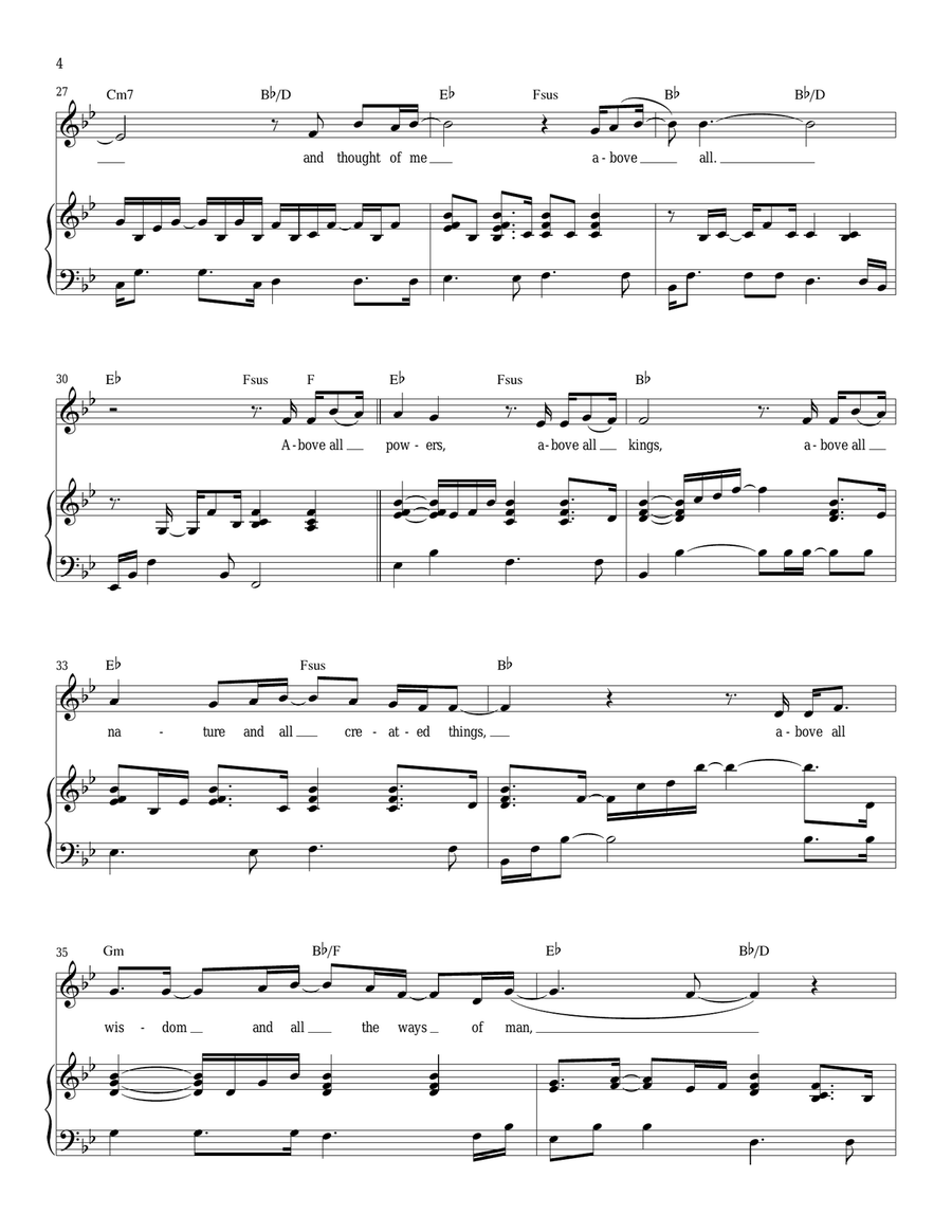 Above All Above All Piano, Vocal scores gallery preview page 4