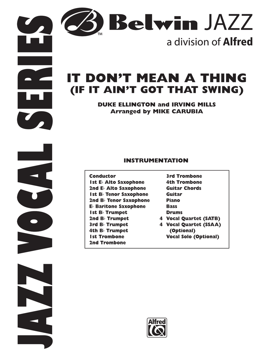 It Don't Mean a Thing (If It Ain't Got That Swing): Score