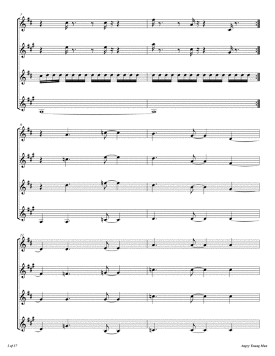 Angry Young Man Woodwind Quartet scores gallery preview page 3