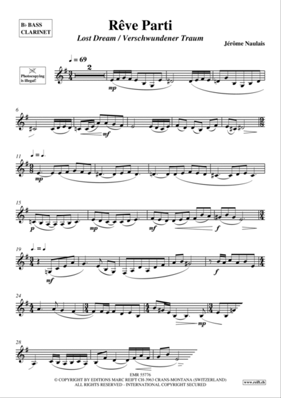 Reve Parti Reve Parti Bass Clarinet scores gallery preview page 4