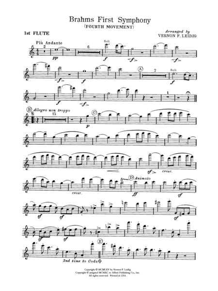 Brahms's 1st Symphony, 4th Movement: Flute