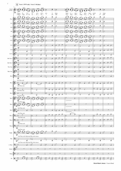 Dear Baby Jesus (Now Rest in Sleep) - Concert Band Score and Parts PDF image number null