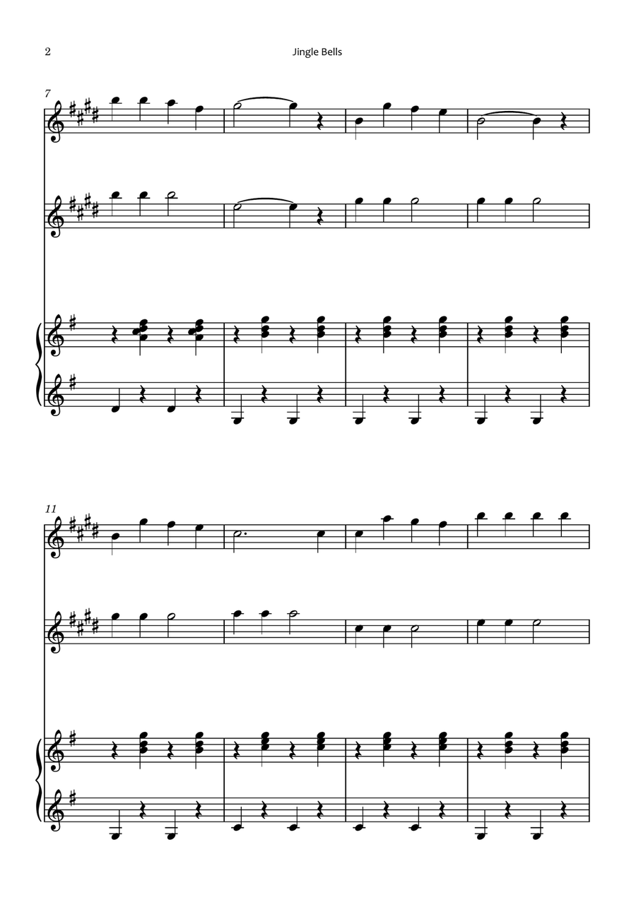 Jingle Bells Woodwind Duet scores gallery preview page 2