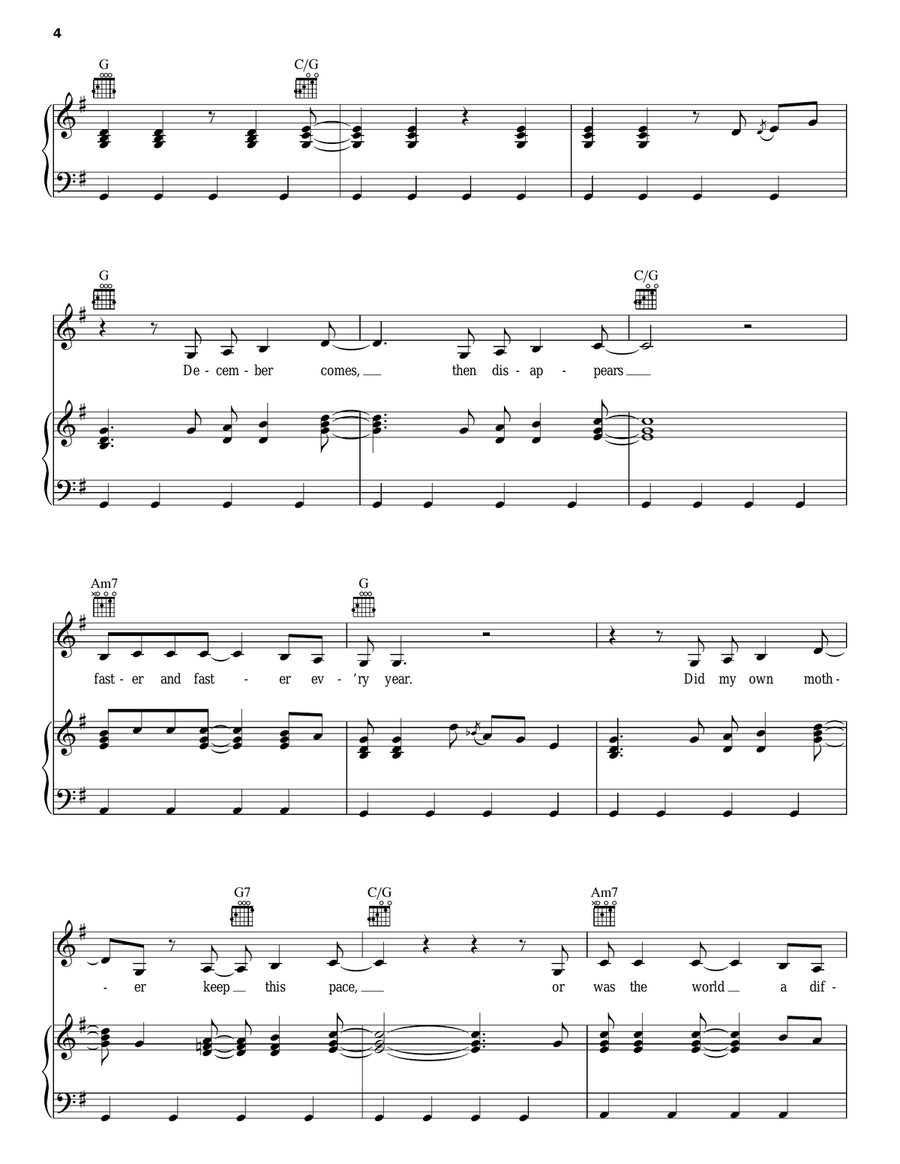 I Need A Silent Night Piano, Vocal, Guitar scores gallery preview page 4