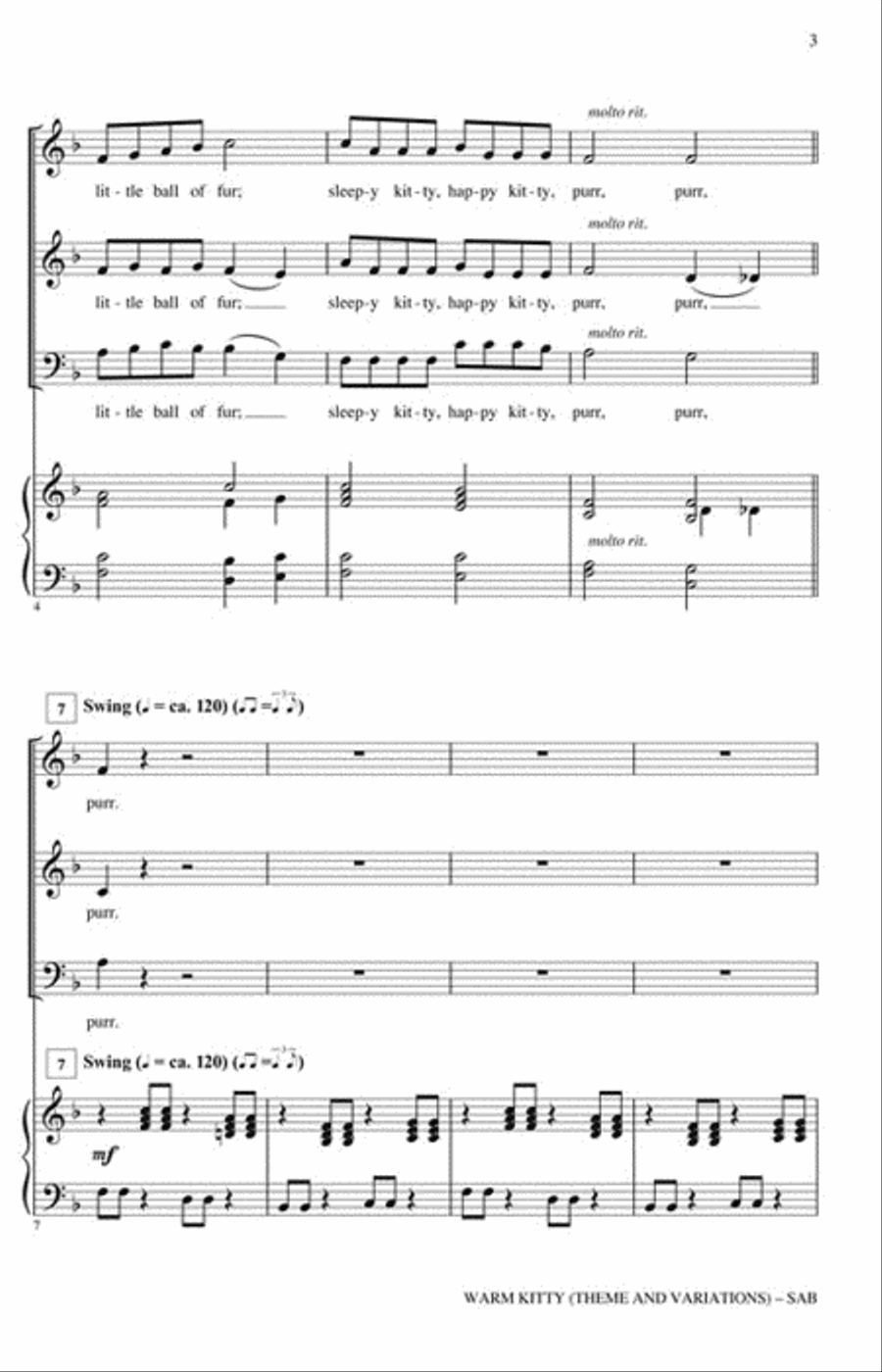Warm Kitty 3-Part scores gallery preview page 3