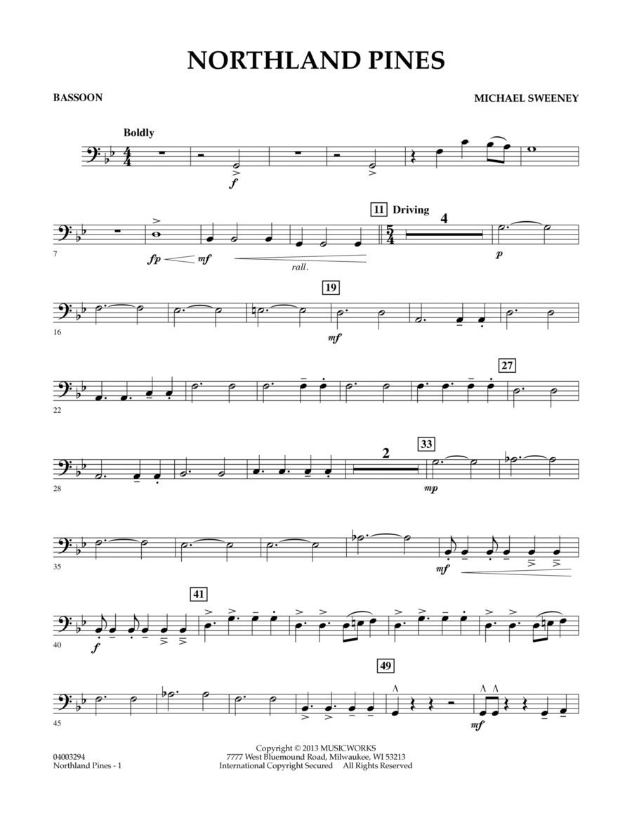 Northland Pines - Bassoon Concert Band scores gallery preview page 1